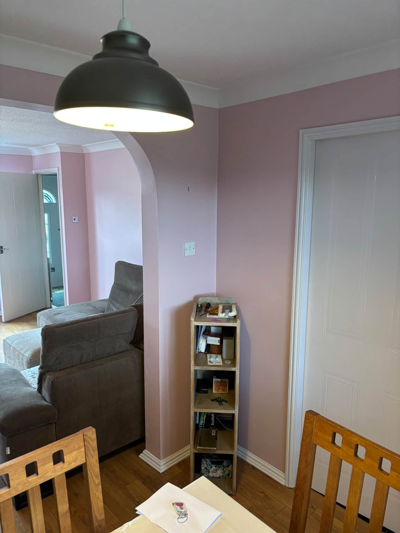 Pink & green living/dining room — project photograph