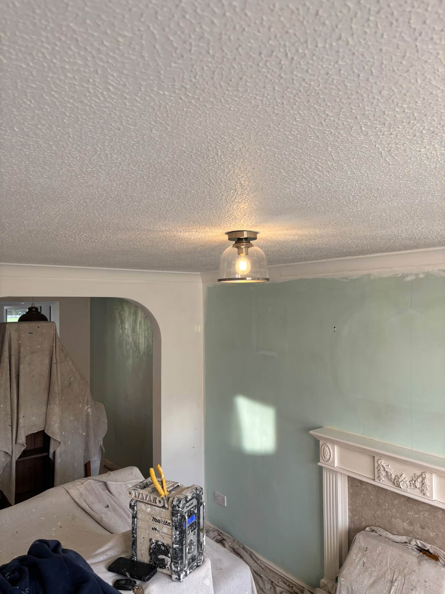 Pink & green living/dining room — project photograph