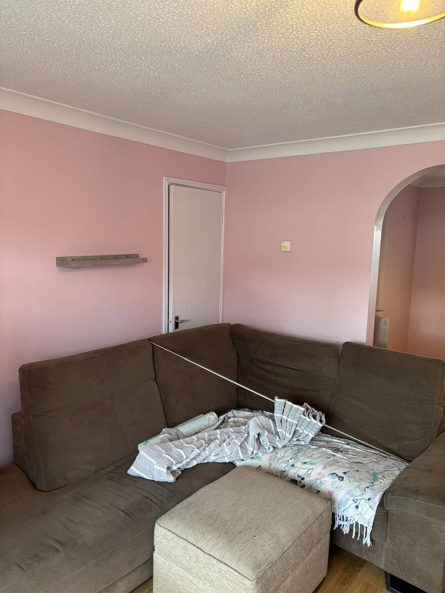 Pink & green living/dining room — project photograph