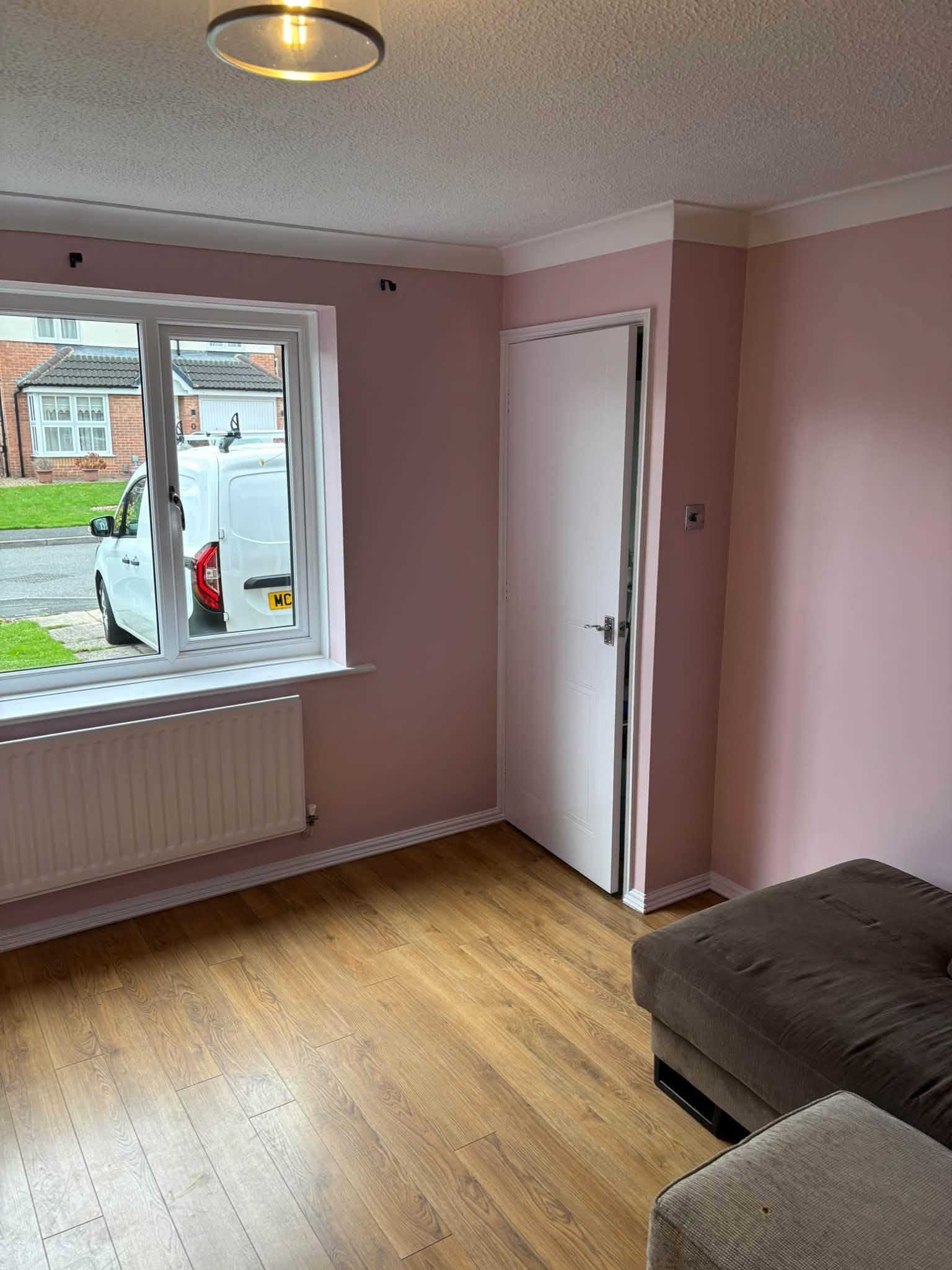 Pink & green living/dining room — project photograph