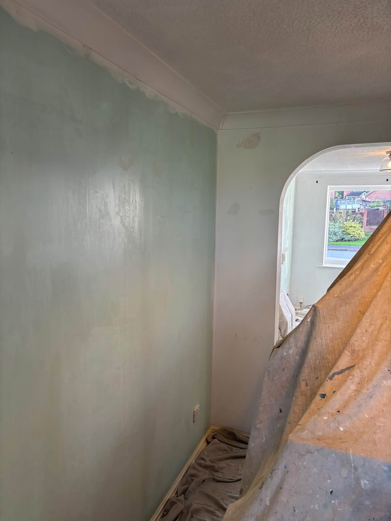 Pink & green living/dining room — project photograph