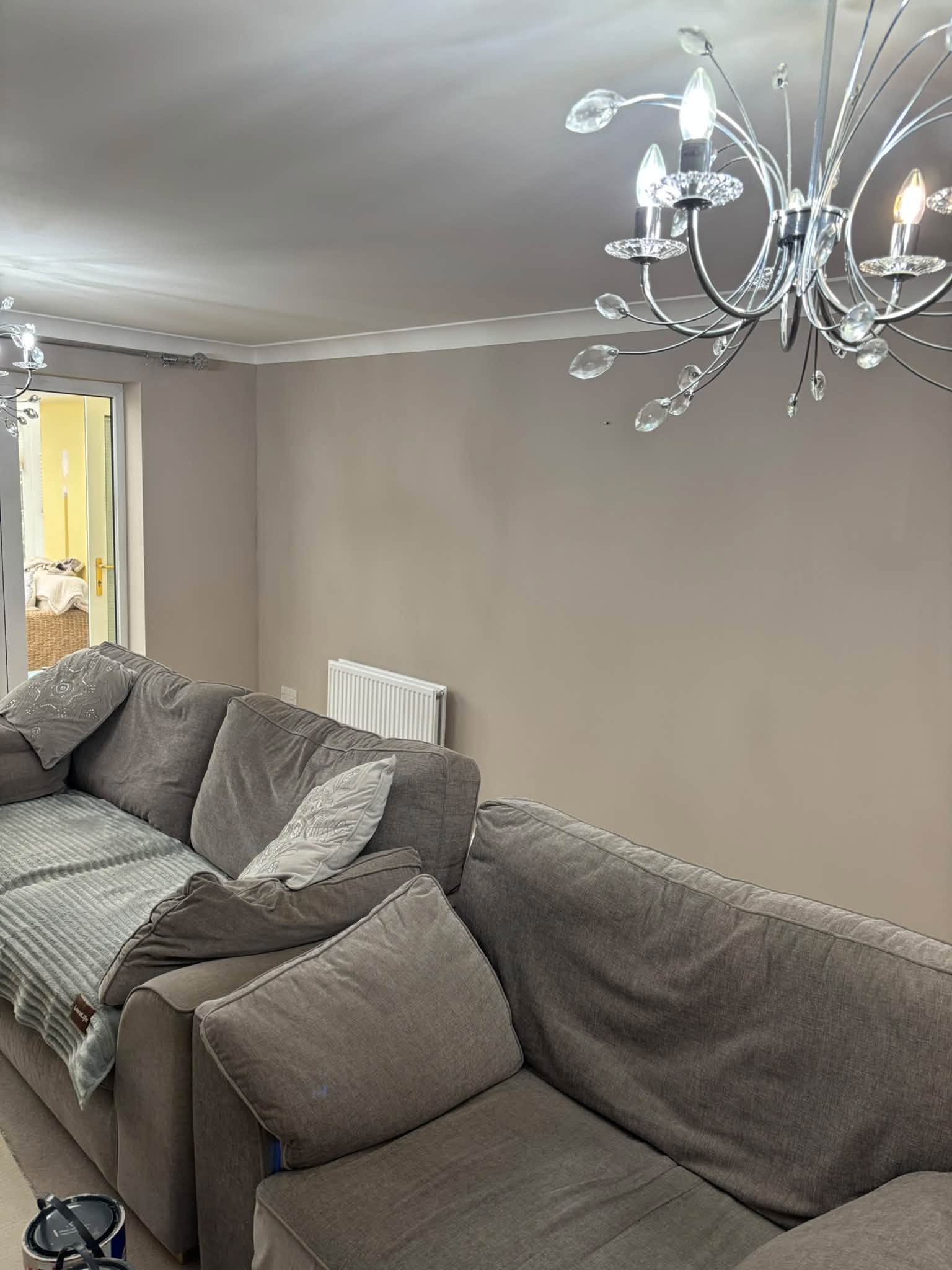 Living room wallpaper & feature wall — project photograph